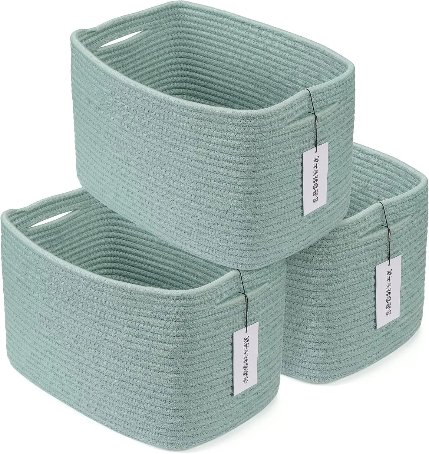 Cotton Rope storage Basket Bins Woven Basket for Organizing Shelves Rectangle Decorative Baskets For storage