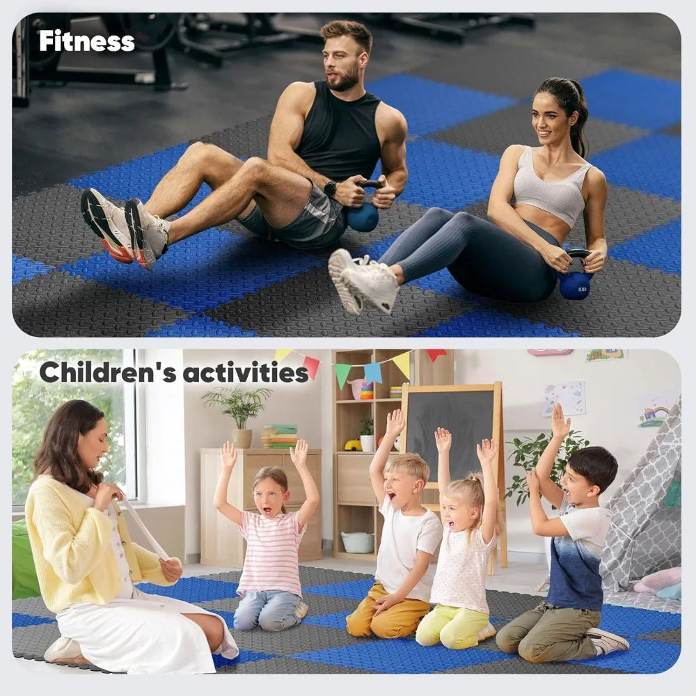 Home Gym Mat, Puzzle Exercise Mat, 1of EVA Interlocking Foam Floor Tiles for Home Workout Equipment and Kids' Play Areas
