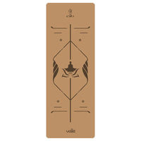 2025 New Cork & Natural Rubber Luxury Yoga Mat with Laser-Engraved Alignment Lines - Shock Absorption, Anti-Slip, Noise Reductio