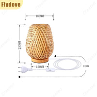 Ins Creative Retro LED Bamboo Weaving Table Lamp Restaurant Homestay Desk Decoration Atmosphere Projection Lighting Fixtures