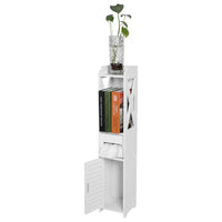 80x15.5x15CM Bathroom Toilet Furniture Cabinet White Wood Cupboard Shelf Tissue Storage Rack