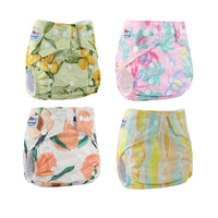 4pcs Babyland 2025 Washable Reusable Cloth Diaper Ecological Adjustable Real Pocket Nappy Underwear Fit 0-2year 3-15kg