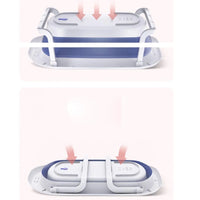 Foldable Baby Bathtub Multifunctional Infants Toddlers 0-36 Months Portable Travel Baby Tub With Newborn Cushion Anti-Skid Pad