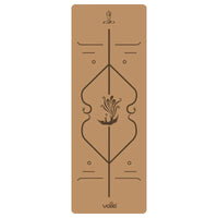 2025 New Cork & Natural Rubber Luxury Yoga Mat with Laser-Engraved Alignment Lines - Shock Absorption, Anti-Slip, Noise Reductio