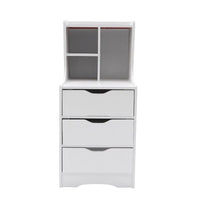 White Modern Style Nightstand Elegant Bedside Table Bedroom Furniture Cabinet With 3 Drawers
