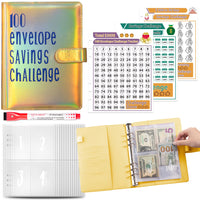 100 Envelope Challenge Binder Easy and Fun Way to Save  Savings Challenges Binder Budget Binder with Cash Envelopes