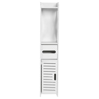 80x15.5x15CM Bathroom Toilet Furniture Cabinet White Wood Cupboard Shelf Tissue Storage Rack