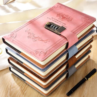 Stylish Dazzling Lockable Journal Square A5 PU Leather Notebook Thickened Pages Horizontal Line Premium Quality Notepad Students