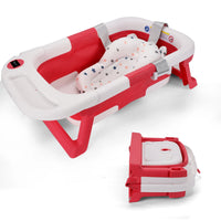 Baby Bathtub,Baby Bath Tub with Soft Cushion & Thermometer,Baby Bathtub Newborn to Toddler 0-36 Months,Portable Travel Baby Tub