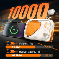 6-in-1 multifunctional power bank magnetic magnetic adsorption for wireless charging, 10000 mAh phone holder 22.5W fast charging