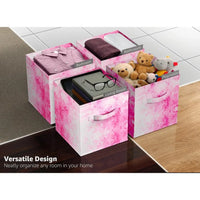 11 Inch Collapsible Fabric Storage Cubes - 6 Foldable Tie Dye Storage Bins for Organizing Baskets Clothes Storage & Closet