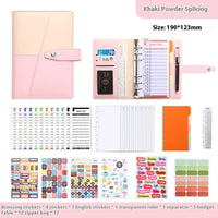 Pu A6 Binder Notebook Money Manager Budget Money Budget Planner With Pen Zipper Cash Envelope Budget Sheets Stickers Pvc Pockets