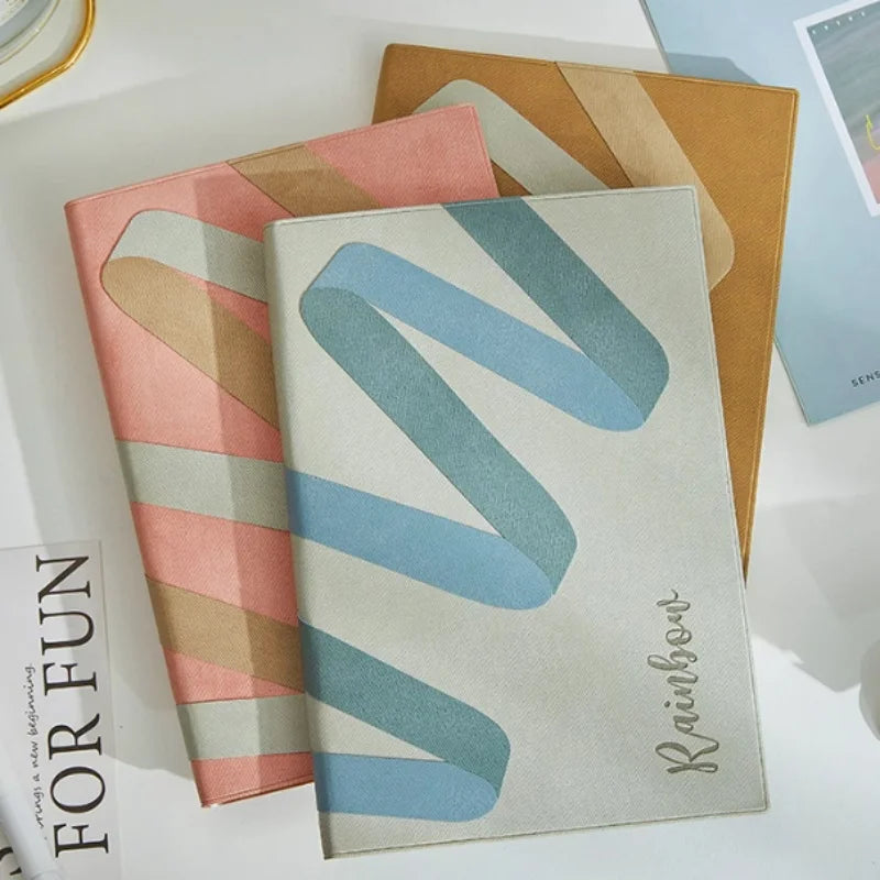 Simple Thicken 192 Pages Work and Study Diary Journal Soft Leather Business School Office Meeting Record Notebook Thick Notepad