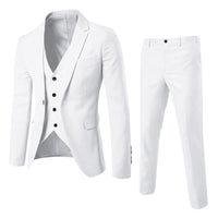 Men'S Trend Personality Shirt 3 Piece Slim Suit Business Wedding Party Vest & Pants Solid Color Elegant Man Clothes Complete 셔츠