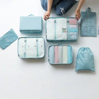 7-piece Set Travel Bag Organizer Clothes Luggage Travel Organizer Blanket Shoes Organizers Bag Suitcase Pouch Packing Cubes