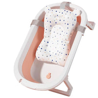 Foldable Baby Bathtub Multifunctional Infants Toddlers 0-36 Months Portable Travel Baby Tub With Newborn Cushion Anti-Skid Pad