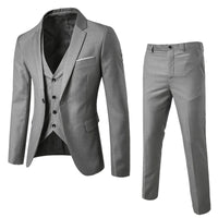 Men'S Trend Personality Shirt 3 Piece Slim Suit Business Wedding Party Vest & Pants Solid Color Elegant Man Clothes Complete 셔츠