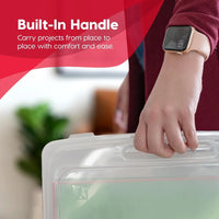Board Game Storage Craft Organizer Box with Snap-Tight Latch Lid, for Puzzles, Magazines, Hobbies, Art Supplies