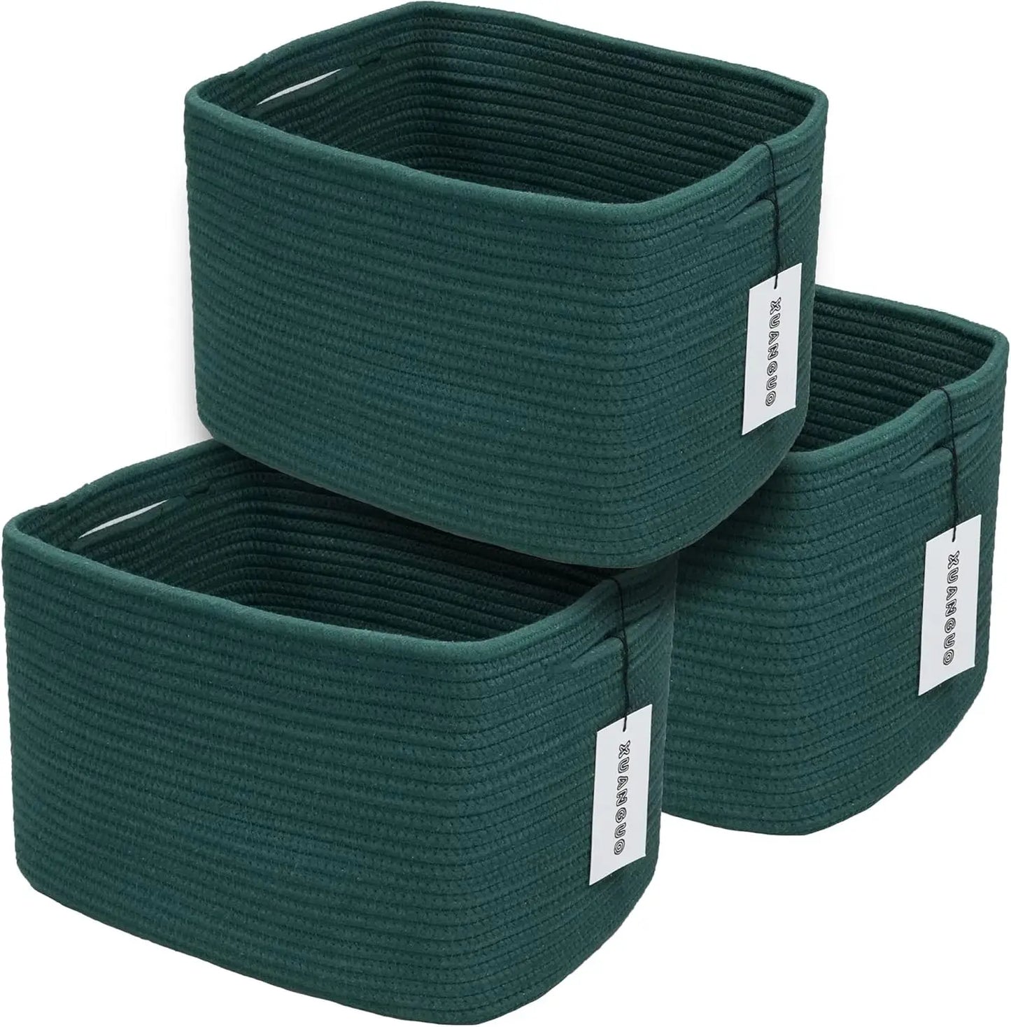 Cotton Rope storage Basket Bins Woven Basket for Organizing Shelves Rectangle Decorative Baskets For storage
