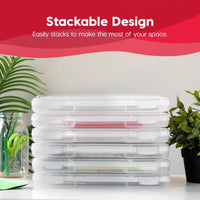 Board Game Storage Craft Organizer Box with Snap-Tight Latch Lid, for Puzzles, Magazines, Hobbies, Art Supplies