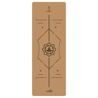 2025 New Cork & Natural Rubber Luxury Yoga Mat with Laser-Engraved Alignment Lines - Shock Absorption, Anti-Slip, Noise Reductio