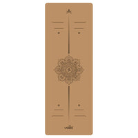 2025 New Cork & Natural Rubber Luxury Yoga Mat with Laser-Engraved Alignment Lines - Shock Absorption, Anti-Slip, Noise Reductio