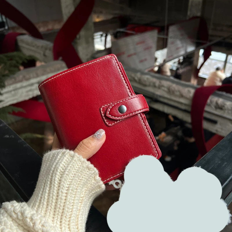 Red Pu M5 Notebooks 40sheets Line Inner Pages Loose-Leaf Leather Notebook Suitable For Students To Use As A Portable Pocket Book
