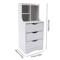 White Modern Style Nightstand Elegant Bedside Table Bedroom Furniture Cabinet With 3 Drawers