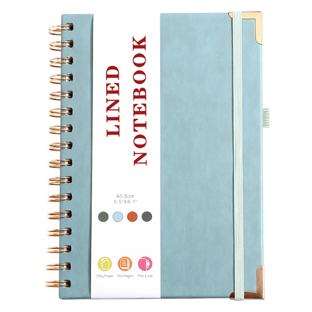 A5 Lined Notebook Spiral Journal Portable Hardcover Notebook Multi-Function Loose-leaf Notebook for Working Note Taking