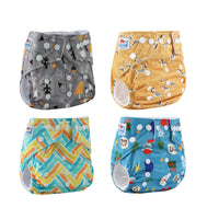 4pcs Babyland 2025 Washable Reusable Cloth Diaper Ecological Adjustable Real Pocket Nappy Underwear Fit 0-2year 3-15kg