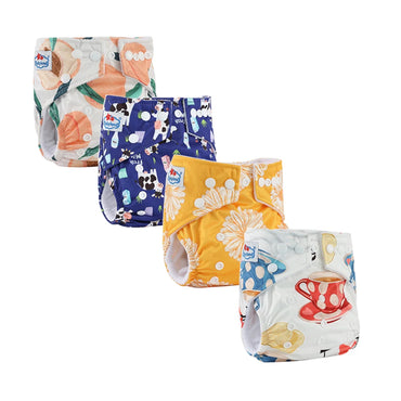 4pcs Babyland 2025 Washable Reusable Cloth Diaper Ecological Adjustable Real Pocket Nappy Underwear Fit 0-2year 3-15kg