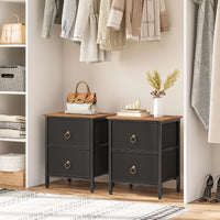 HOOBRO Nightstand Set of 2, 2 Drawer Dresser for Bedroom, Small Night Stand, Bedside Furniture, Side Table