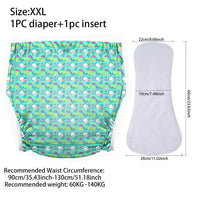 Ice Silk Adult Cloth Disaper Waterproof Old Man's Diaper Pants Reusable Diapers Trouser Pocket Anti-leak Breathable Nappy Pads