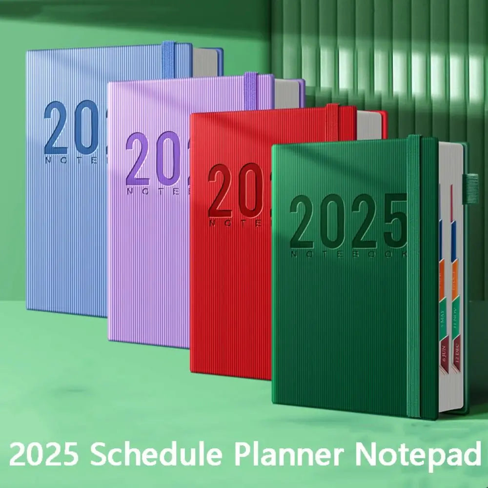 12 Months 2025 Schedule Planner Notepad Time Management Thicken Paper 365 Days Notepad Portable Textured PU a5 Diary Notepad