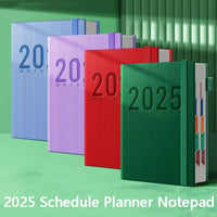 12 Months 2025 Schedule Planner Notepad Time Management Thicken Paper 365 Days Notepad Portable Textured PU a5 Diary Notepad
